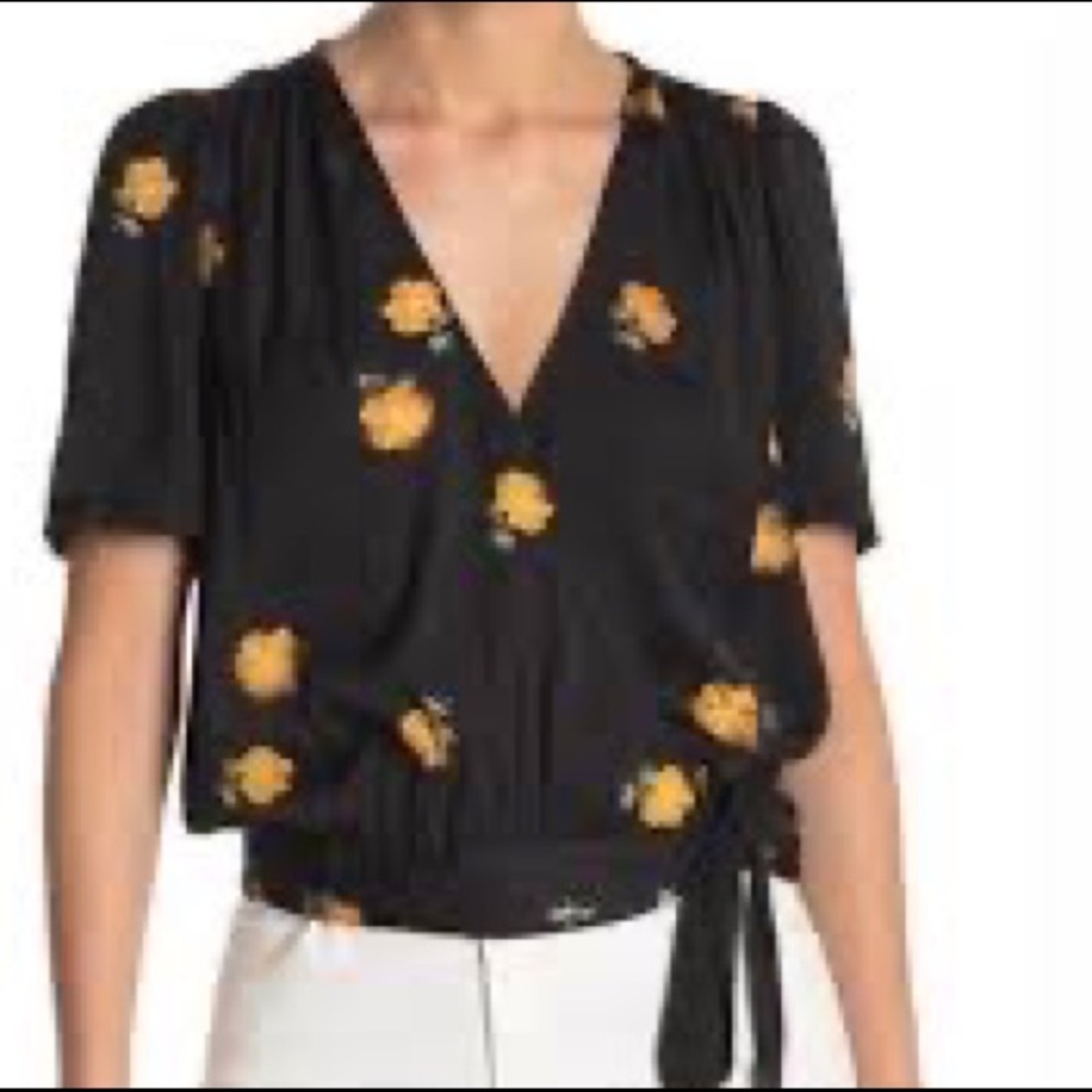 Madewell Flowered Wrap Blouse